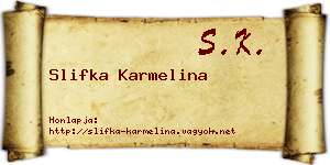 Slifka Karmelina névjegykártya